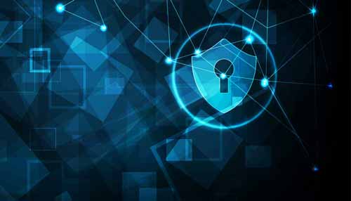 Lock in background blue