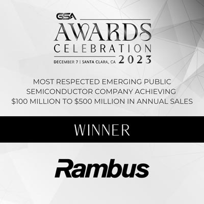 Rambus Wins 2023 “Most Respected Emerging Public Semiconductor Company” Award from Global Semiconductor Alliance