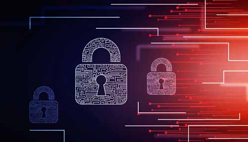 Lock in red background